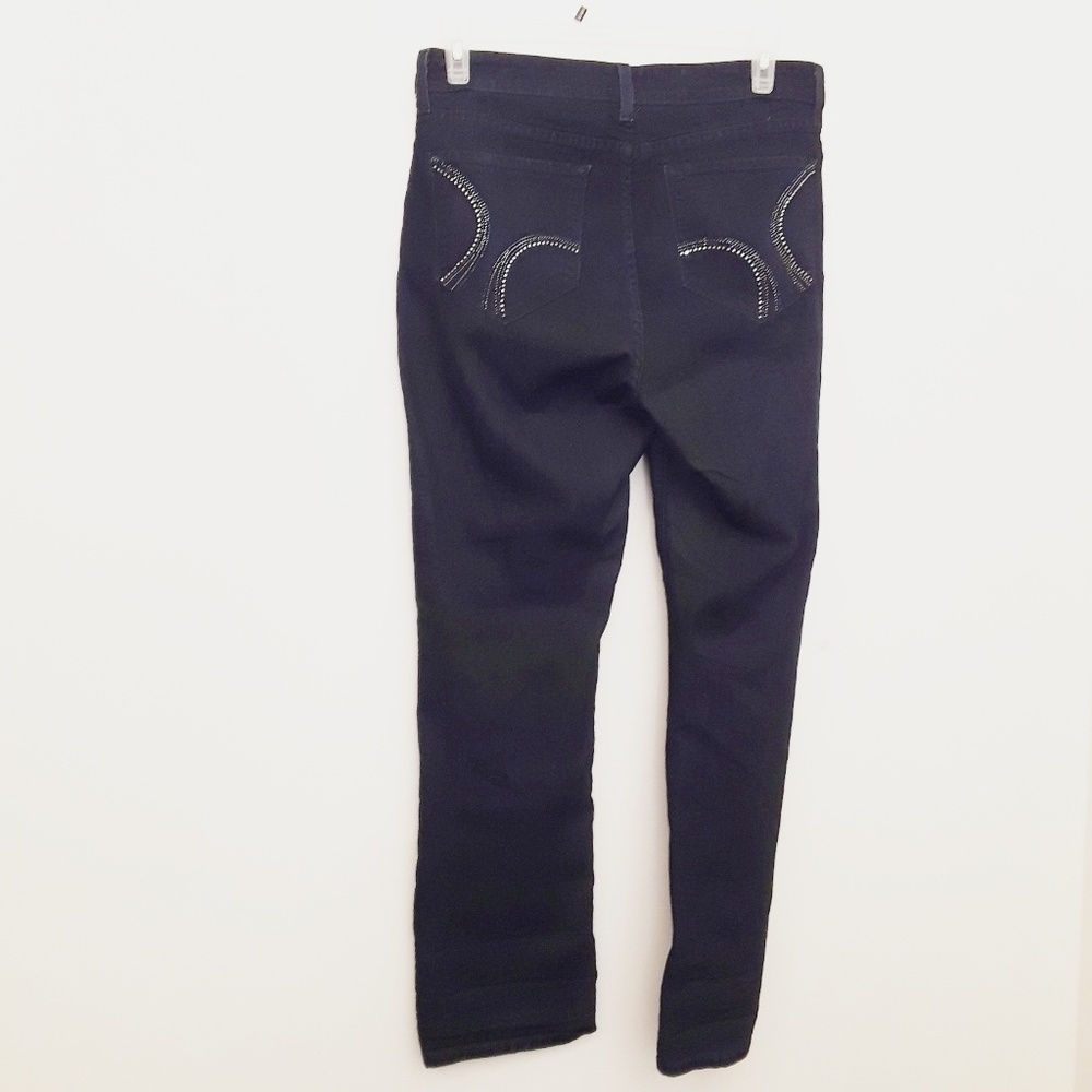 NYDJ Marilyn Dark Wash Bling Studded Back Pockets Jean's EUC sz 16